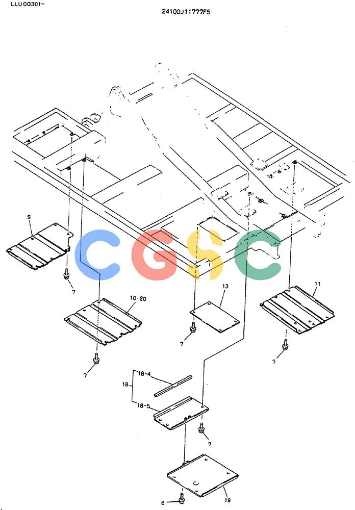 神钢零件查询(MD240C) - EXCAVATOR BTW LLU0301 - LLU0600 (1/80-12/06) (02-008) - COVER ASSY, UNDER - 24100J11777F5 Kobelco
