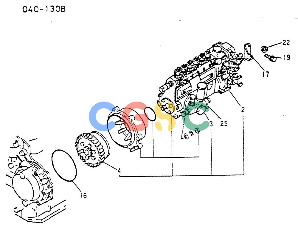 神钢零件查询(MD200C) - EXCAVATOR BTW YQU0701 - YQU2000 (1/80-12/06) (17-049) - FUEL INJECTION PUMP GENERAL 040-130B Kobelco