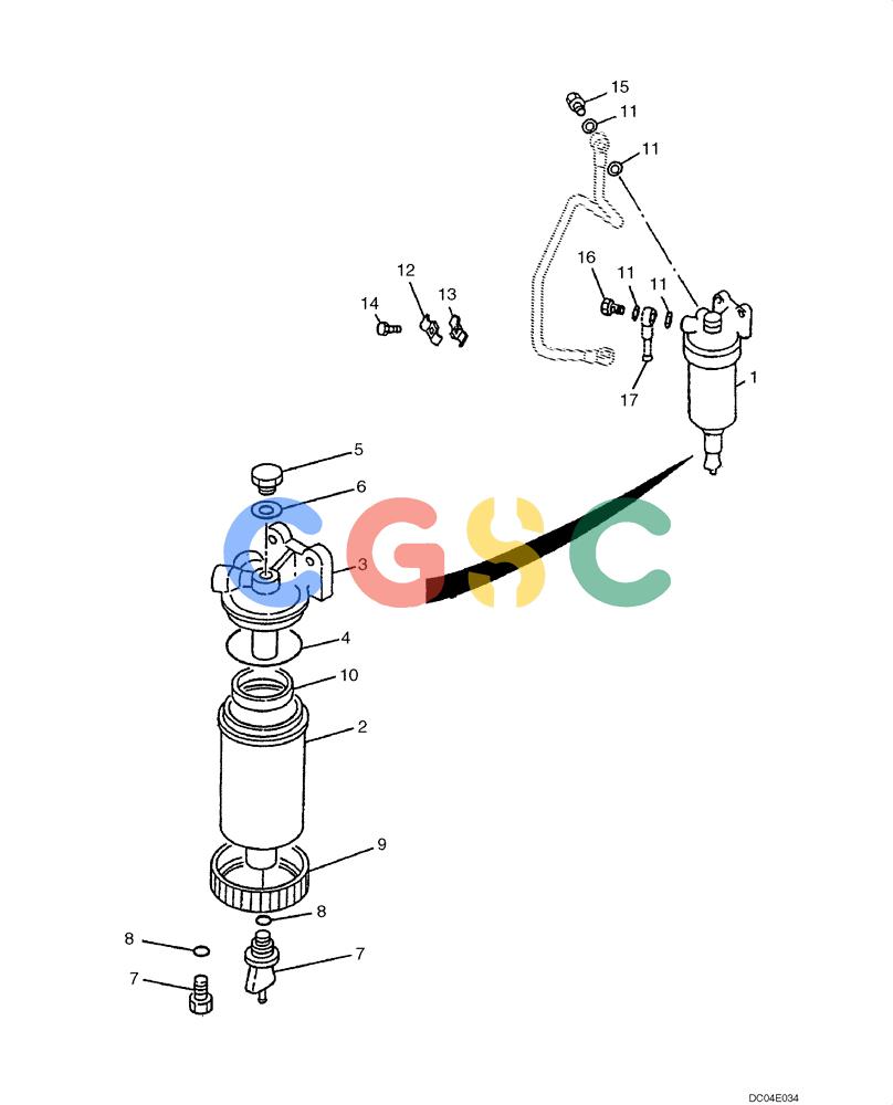 纽荷兰零件查询(E130) - CRAWLER EXCAVATOR (N.A.) (1/06-) (03 -07[00]) - WATER SEPARATOR New Holland Constructuion