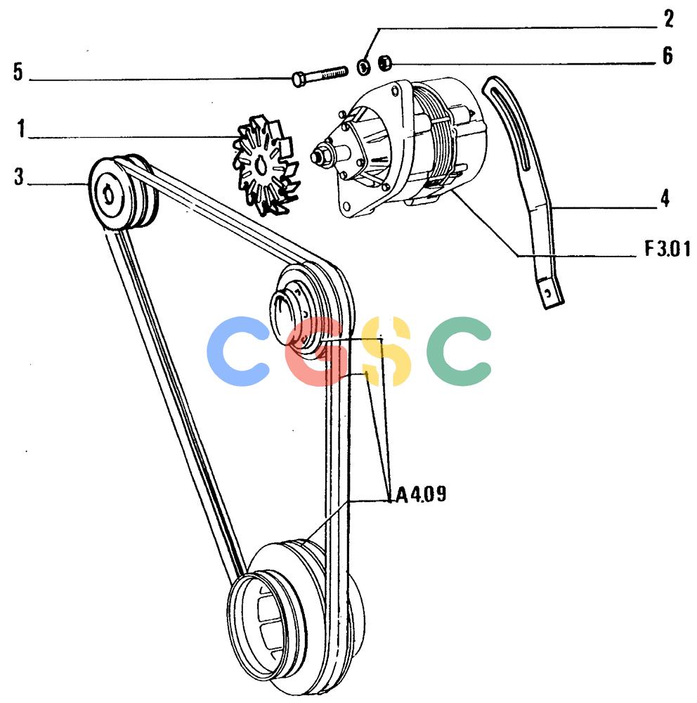 纽荷兰零件查询(FL14E) - CRAWLER LOADER (A1.19[001]) - ALTERNATOR DRIVE New Holland Constructuion