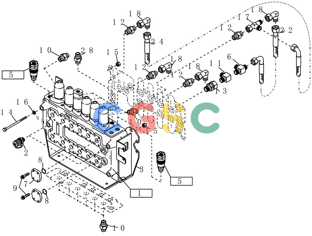 纽荷兰零件查询(EC215) - CRAWLER EXCAVATOR (11/99-) (23.611[003]) - CONTROL BLOCK MOUNTING PARTS (S/N 721662-UP) New Holland Constructuion