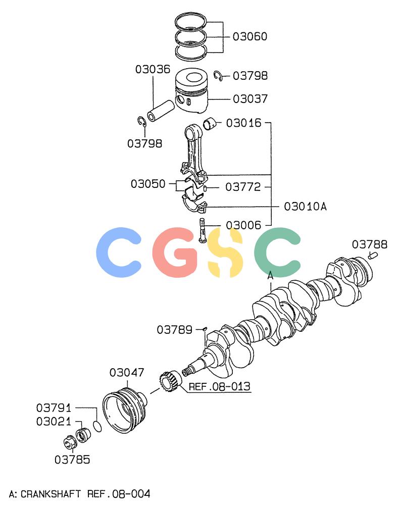 纽荷兰零件查询(E235SRLC) - CRAWLER EXCAVATOR BTW YU04-00837 - YU04-01417 (08-011) - PISTON, CONNECTING ROD & CRANKSHAFT New Holland Constructuion