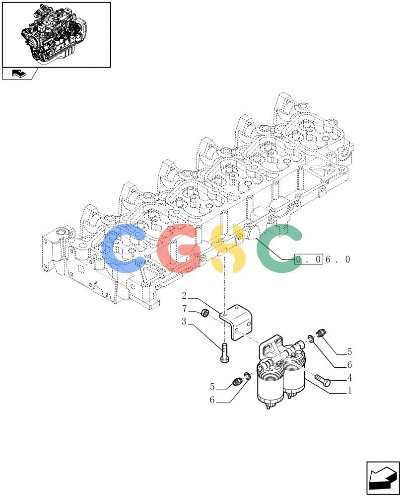 神钢零件查询(F4GE9684R J600) - ENGINE - 504115847 - 84459738 (1/08-12/12) (0.20.0[01]) - FUEL FILTER (504069756) Kobelco