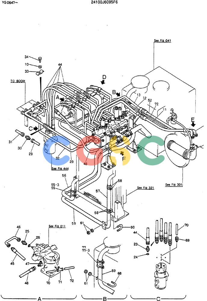 神钢零件查询(MD180LC) - EXCAVATOR ASN YG0647 (1/80-12/06) (04-001[01]) - HYDR LINES, UPP Kobelco