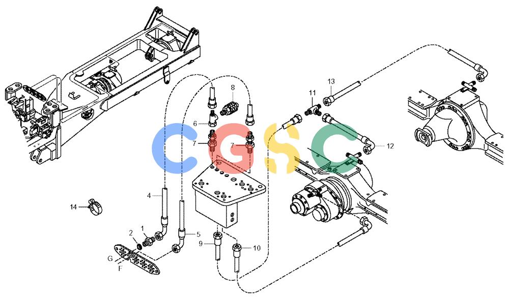 纽荷兰零件查询(AD300) - ARTICULATED DUMP TRUCK (1/01-) (3.400/3[07]) - HYDRAULIC CIRCUIT BRAKE SYSTEM - FRAME PART New Holland Constructuion