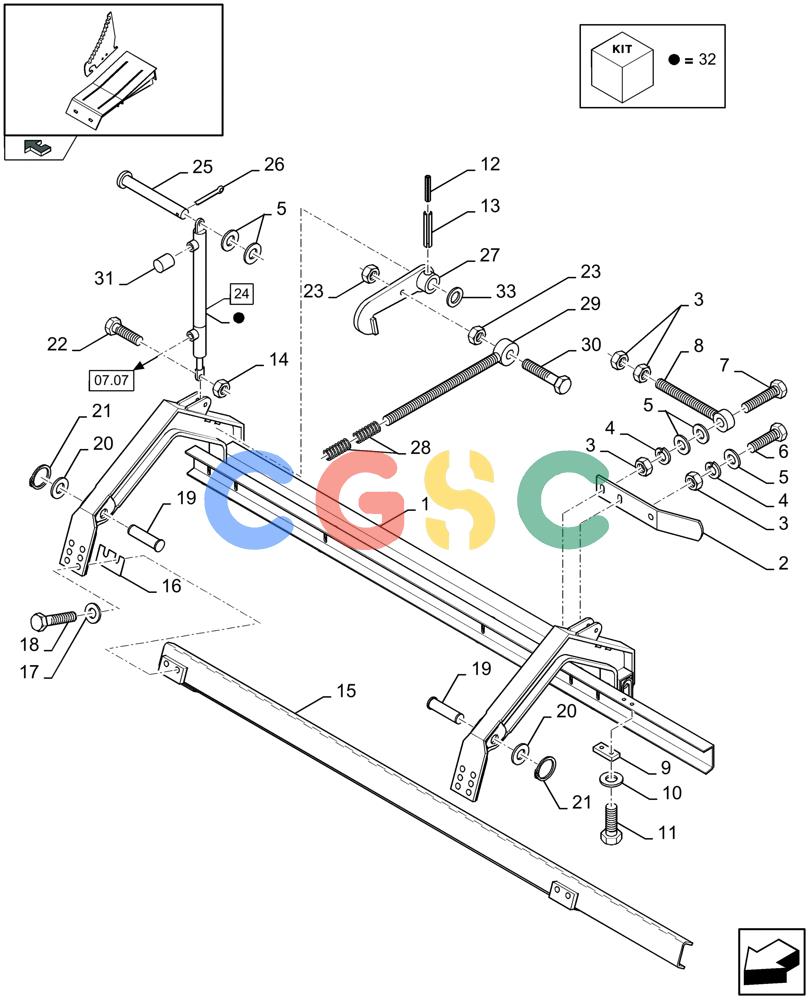 凯斯零件查询(LBX432R) - BIG RECTANGULAR BALER ''ROTOR CUTTER'' (3/03-12/08) (13.18[01]) - SUSPENSION FRAME Case Agriculture