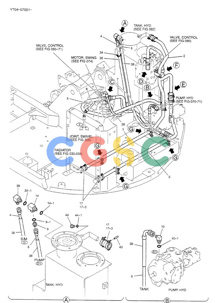 神钢零件查询(DOZER) - ATTACHMENT - SK70SR-1E & SK70SR-1ES ASN YT04-07001 (1/04-12/04) (01-009[01]) - HYDR LINES, RETURN Kobelco