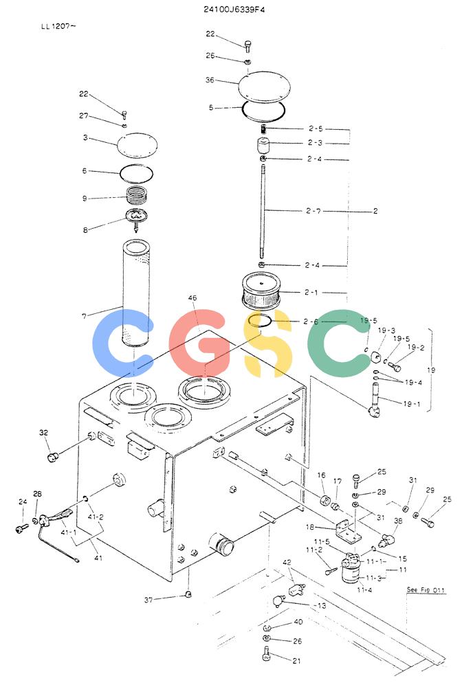 神钢零件查询(K909LC) - MARK II EXCAVATOR BTW LL1207 - LL1487 (1/87-12/03) (01-007) - TANK ASSY, HYDR Kobelco