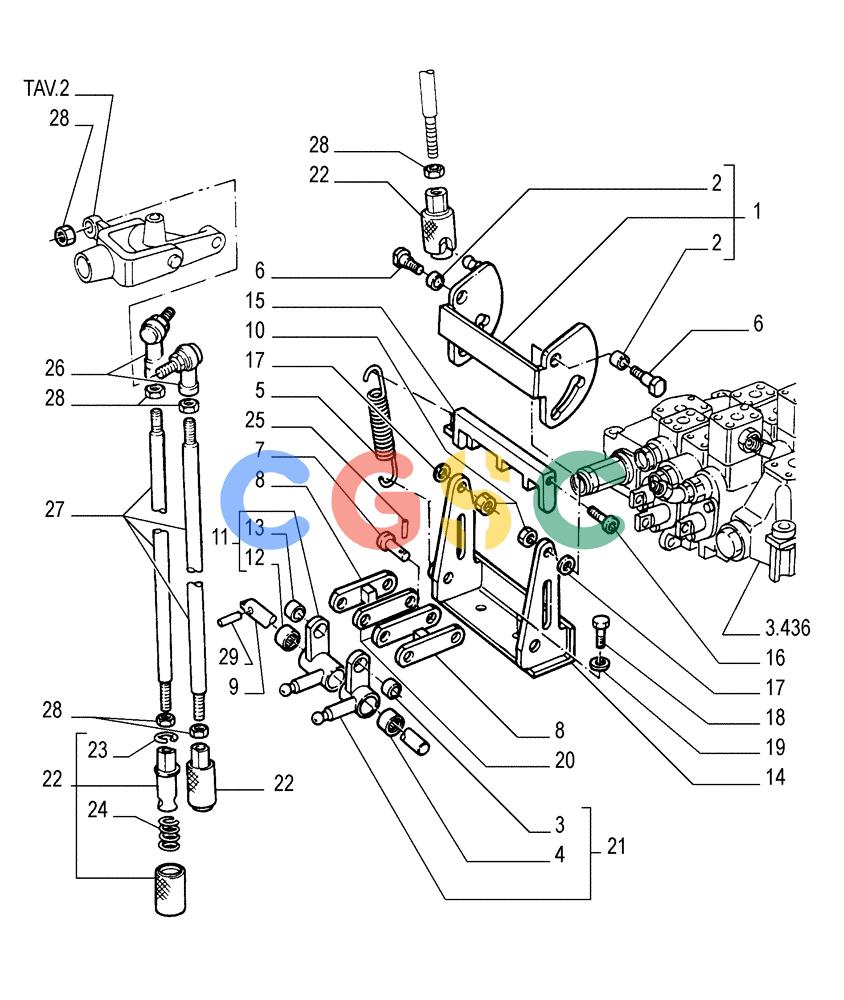 纽荷兰零件查询(FD175) - CRAWLER DOZER (N.A. VERSION)(S/N 061640 & AFTER) (1/93-) (3.437[01]) - CONTROL VALVE LINKAGE New Holland Constructuion