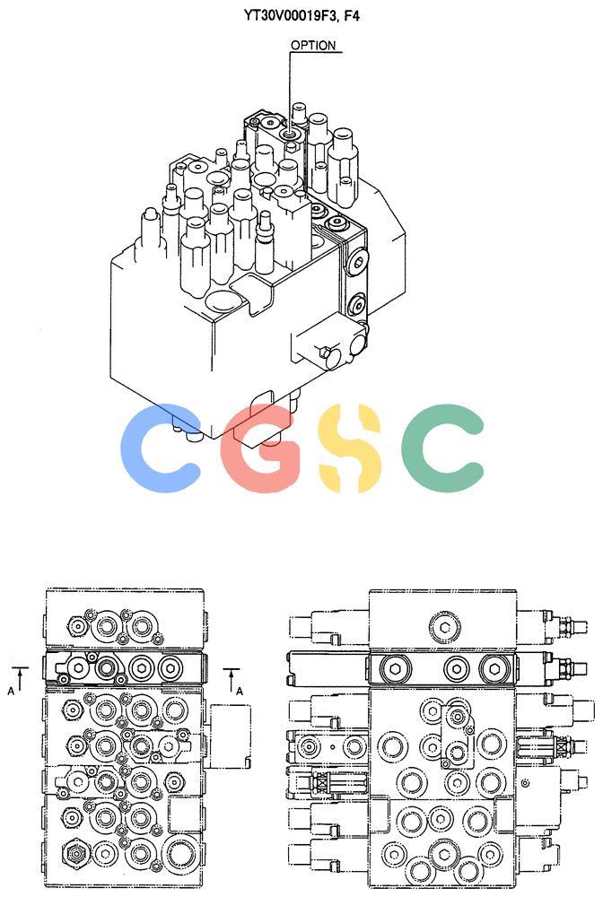 纽荷兰零件查询(E70SR) - MIDI CRAWLER EXCAVATOR ASN YT04-07175 (07-006[01]) - VALVE ASSY, CONTROL (OPTION), (P/N YT30V00019F3) New Holland Constructuion