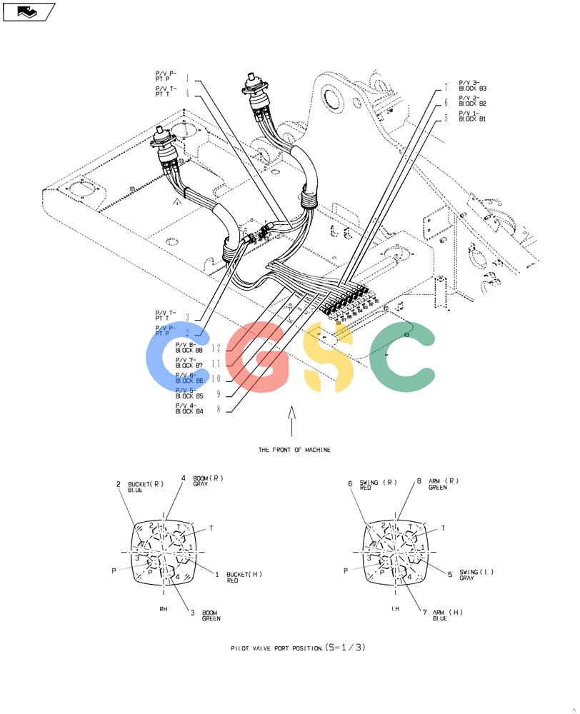 神钢零件查询(SK170 ACERA M-9) - CRAWLER EXCAVATOR - TIER 3 NON-REGULATED (1/12-12/13) (35.322.AY[01]) - HYD. LINE, REMOTE CONTROL Kobelco
