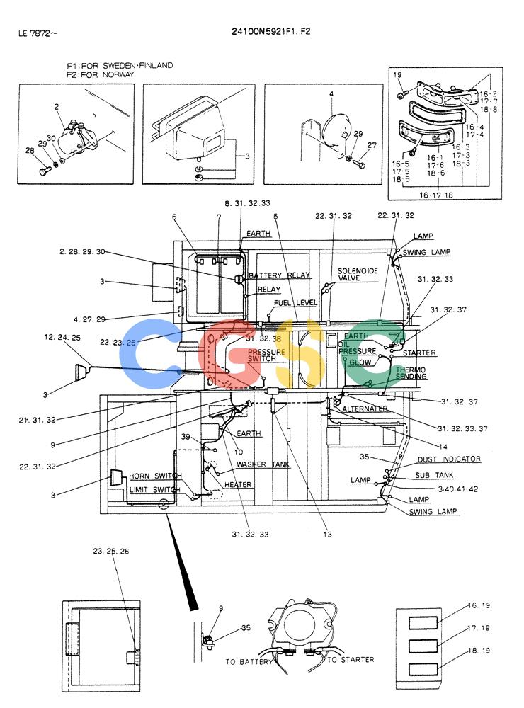 神钢零件查询(K903) - MARK II EXCAVATOR ASN LE7872 (1/88-12/03) (05-021) - WIRING ASSY, ELEC-FOR NORTH EUROPE Kobelco