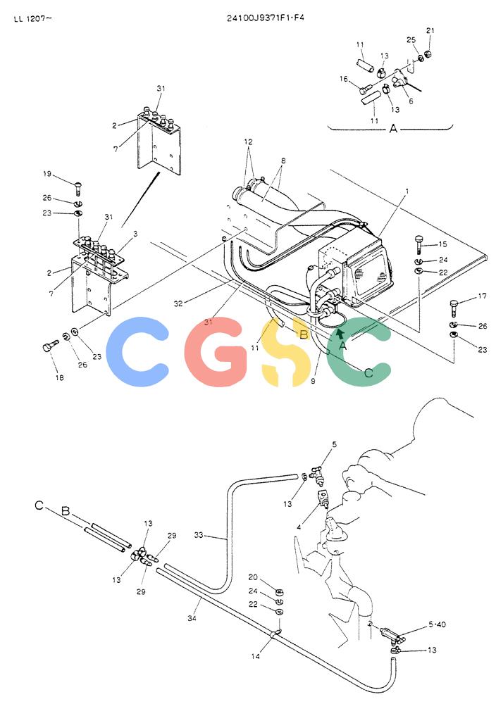 神钢零件查询(K909LC) - MARK II EXCAVATOR BTW LL1207 - LL1487 (1/87-12/03) (05-015) - HEATER DEFROSTER Kobelco