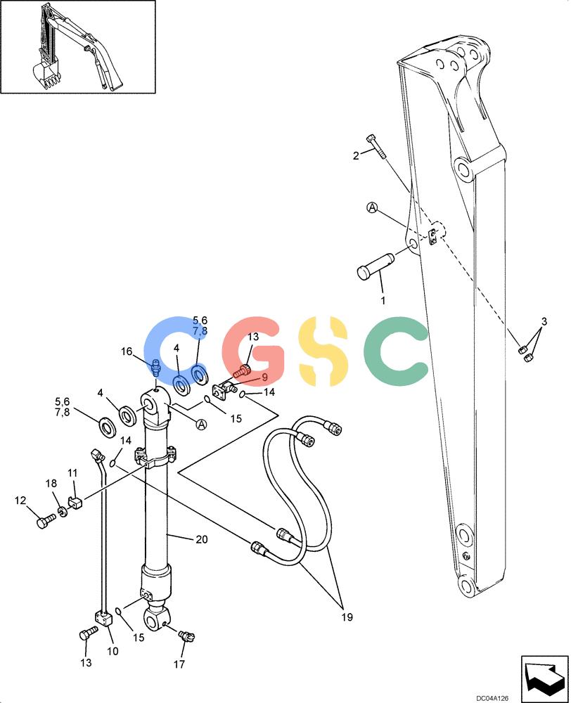 纽荷兰零件查询(EH130) - CRAWLER EXCAVATOR (3/04-) (08 -23[00]) - HYDRAULIC LINES - ARM 2.95M (9FT 8IN) New Holland Constructuion