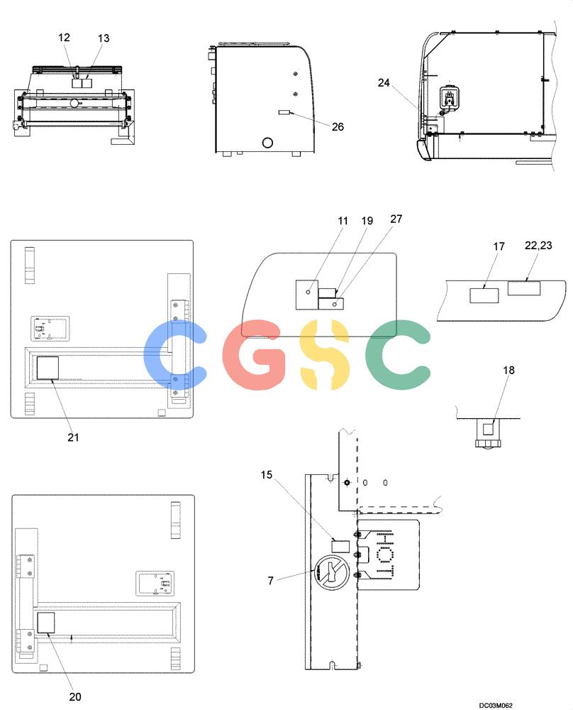 纽荷兰零件查询(EH215) - CRAWLER EXCAVATOR (9/03-) (09 -78[00]) - DECALS - FRAME (POSITION) YN22TU0008F1 New Holland Constructuion