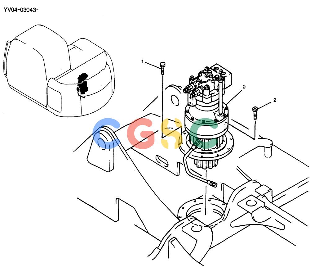 纽荷兰零件查询(E115SR) - CRAWLER EXCAVATOR ASN YV04-03043 (01-018) - MOTOR INSTAL, SWING New Holland Constructuion