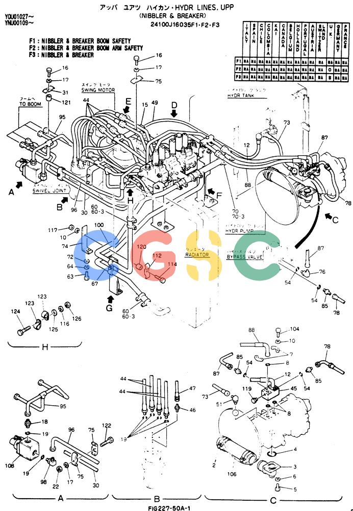 神钢零件查询(BREAKER) - NIBBLER AND BREAKER ATTACHMENT - SK200LC EXCAVATORS (9/04-) (227-50A) - Upper Hydraulics (NIbbler and Breaker) (Nibbler and Breaker Boom Safety) (Nibbler and Breaker Boom Arm Safety) Kobelco