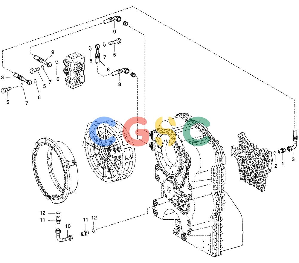 纽荷兰零件查询(AD250) - ARTICULATED DUMP TRUCK (7/01-) (1.211/1[28]) - TRANSMISSION - COMPONENTS - RETARDER OPTION New Holland Constructuion