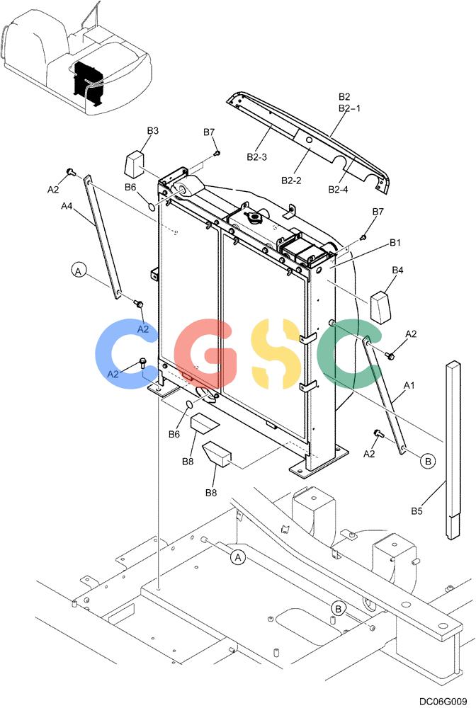 纽荷兰零件查询(E215B) - CRAWLER EXCAVATOR - TIER 3 (NA) - ASN N7DA21001 (1/07-) (1.005[00]) - RADIATOR INSTALLATION (YN05P00063F1) New Holland Constructuion