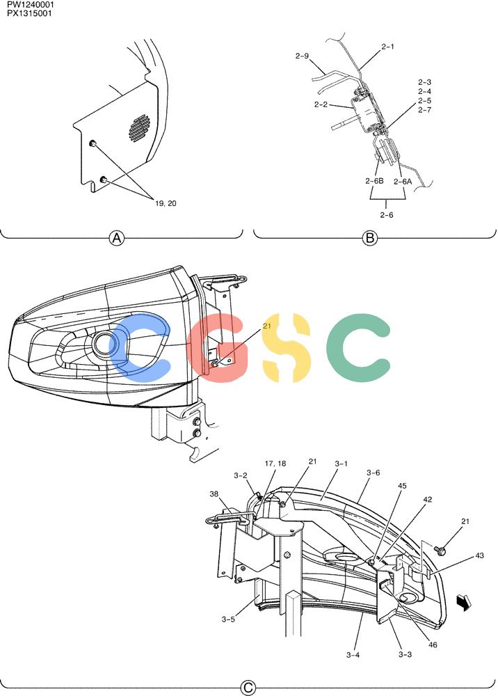 纽荷兰零件查询(E35SR) - COMPACT CRAWLER EXCAVATOR ASN PX13-15001 (N6TN61732) (NA) (1/06-) (01-054[02]) - GUARD INSTAL (CANOPY) New Holland Constructuion