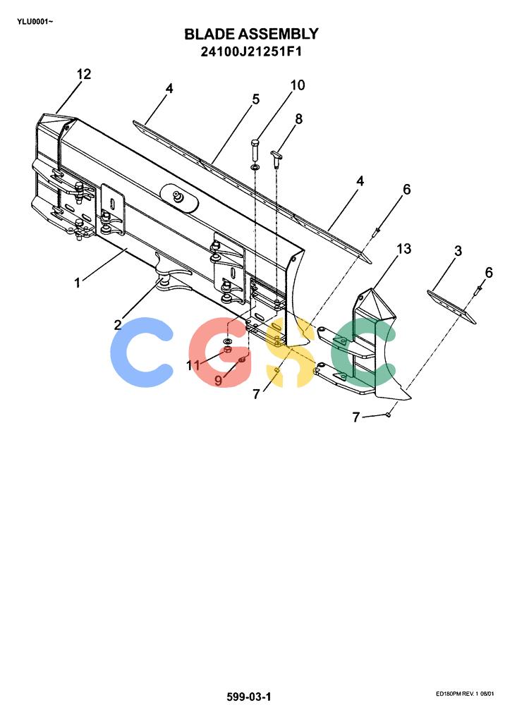 神钢零件查询(ED180) - BLADE RUNNER EXCAVATOR/DOZER ASN YLU0001 (1/99-12/01) (07-014) - BLADE ASSEMBLY Kobelco