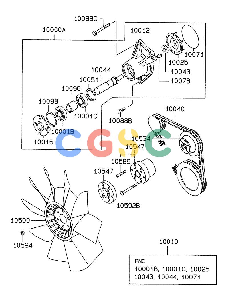 神钢零件查询(SK160LC-6E) - DYNAMIC ACERA EXCAVATOR 08/2004 ASN YM03U0523 (8/04-12/07) (09-027 ) - WATER PUMP & FAN Kobelco