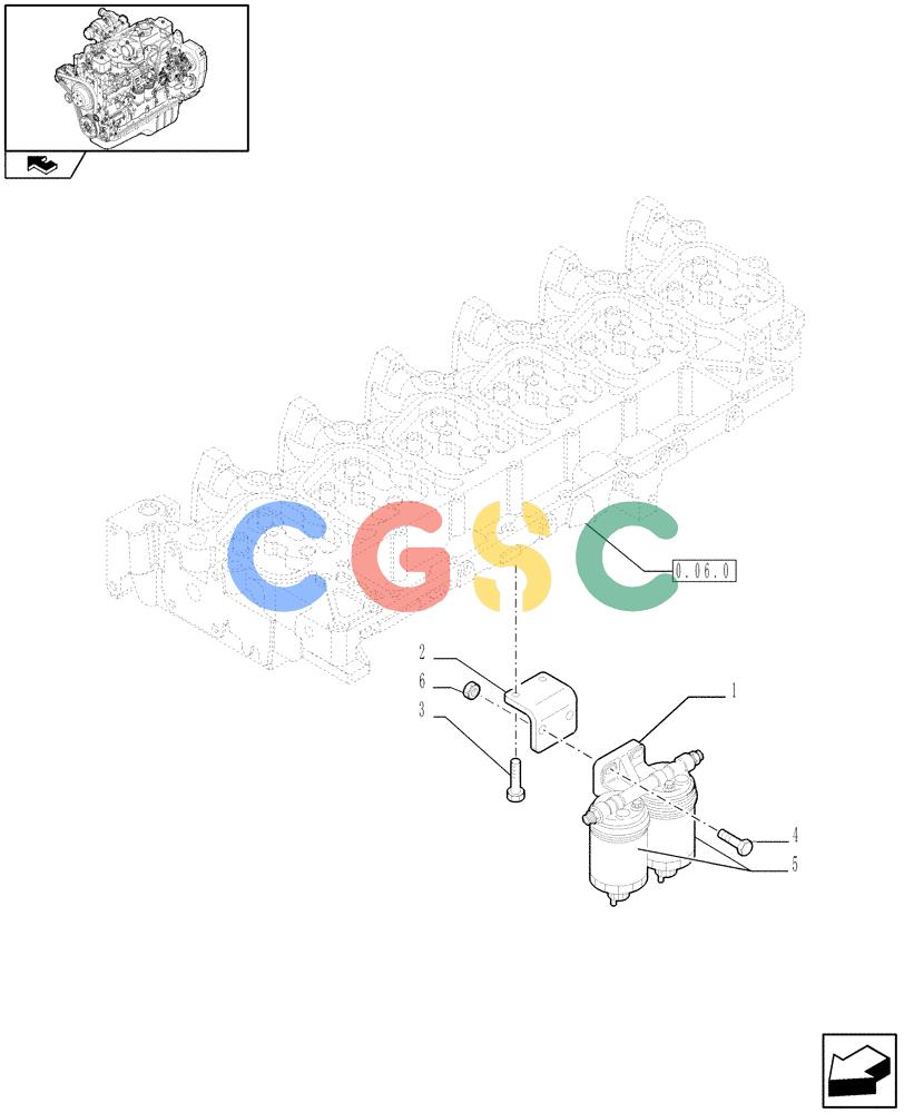 神钢零件查询(F4GE9684R J602) - ENGINE 504360958 - 84159125 (1/08-12/12) (0.20.0) - FUEL FILTER (2853319) Kobelco
