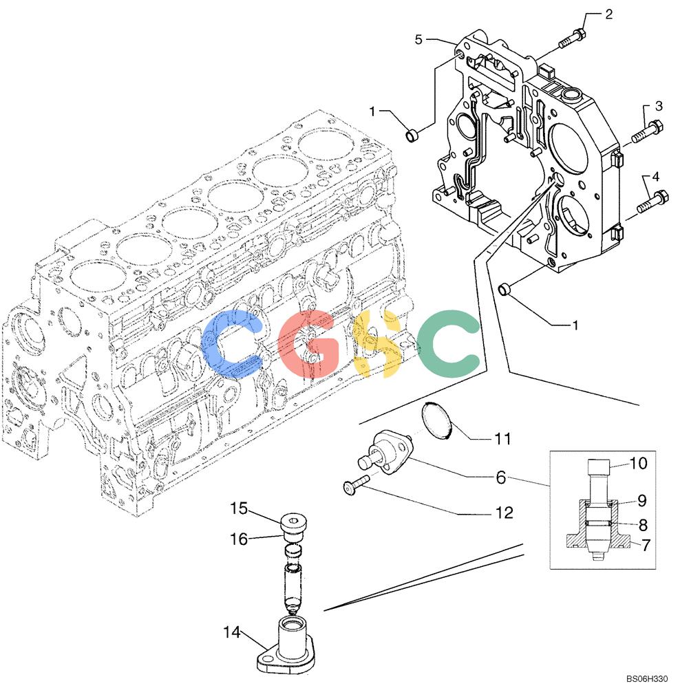 纽荷兰零件查询(D95) - CRAWLER DOZER - NA (1/06-) (02-14) - CYLINDER BLOCK - COVERS New Holland Constructuion