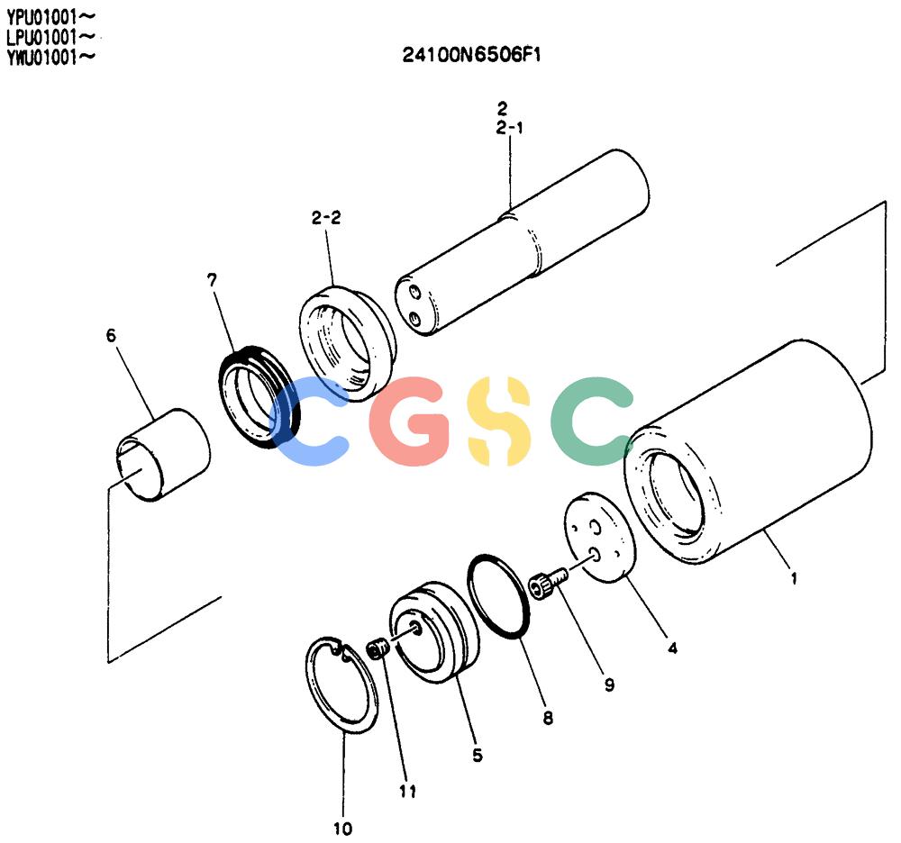 神钢零件查询(SK130LC) - EXCAVATOR BTW YPU1001 - YPU2000 (1/98-12/98) (07-005) - TOP ROLLER ASSY Kobelco