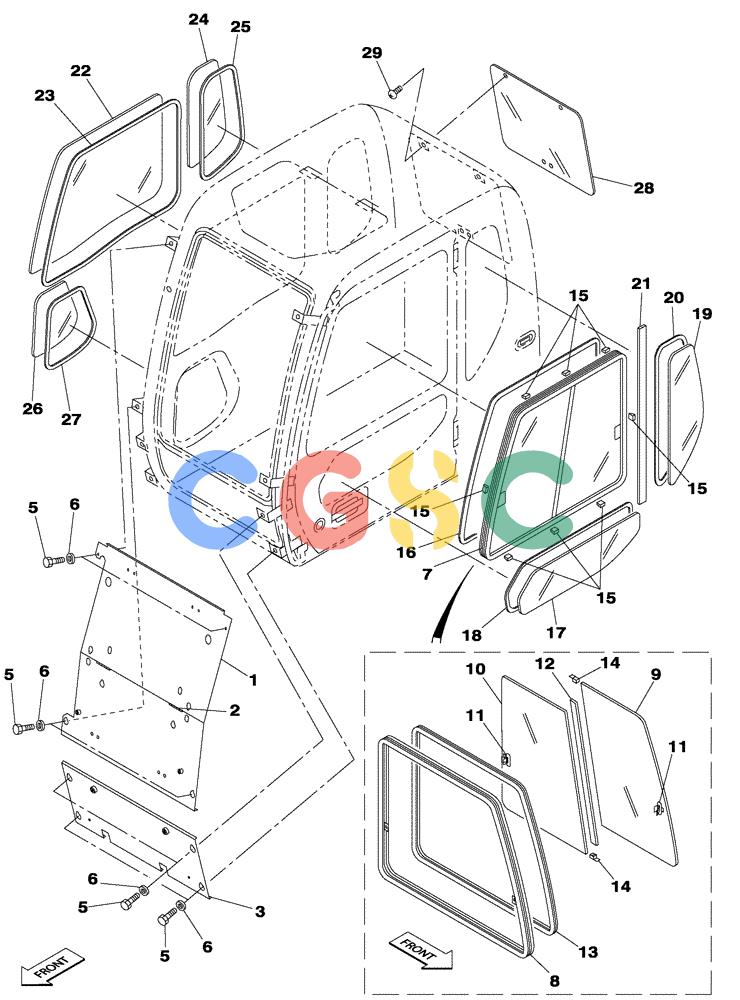 纽荷兰零件查询(E805) - CRAWLER EXCAVATOR (1/05-) (09-079-01[01]) - CAB GUARD - ANTI-VANDALISM - GLASS New Holland Constructuion