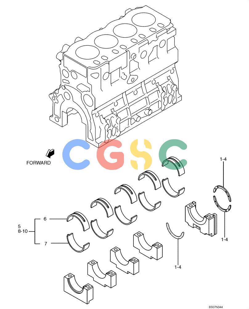 纽荷兰零件查询(E135B) - CRAWLER EXCAVATOR TIER 3 - ASN YH05-07001 (N8TA13006) (1/08-) (09-08[00]) - MAIN BEARING New Holland Constructuion