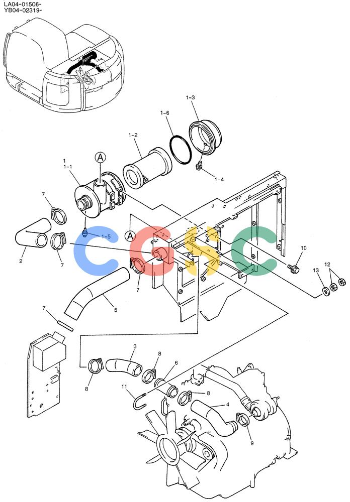 纽荷兰零件查询(E200SRLC) - CRAWLER EXCAVATOR BTW LA04-01506 - LA04-01625 (01-007) - CLEANER ASSY, AIR New Holland Constructuion