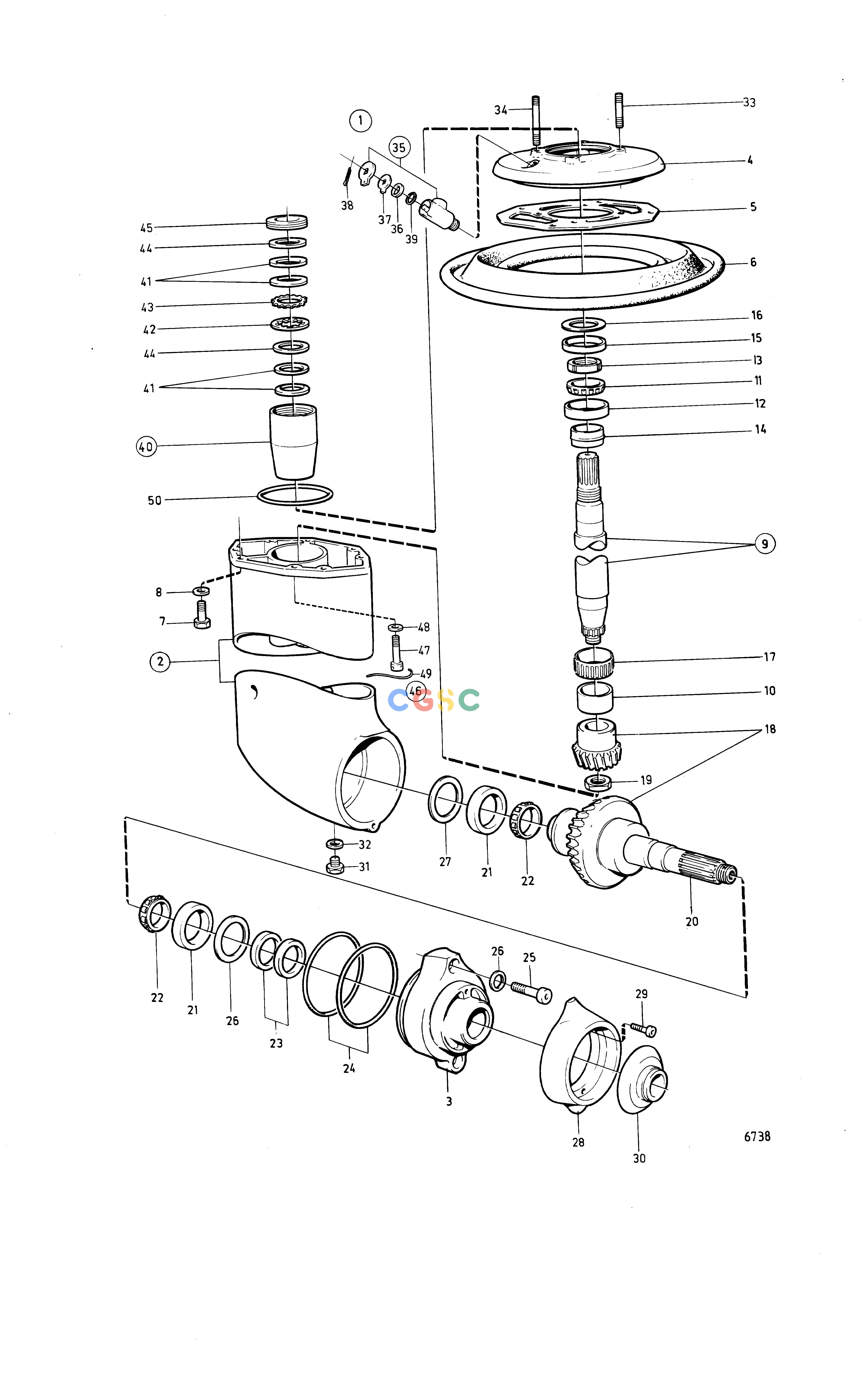 沃尔沃零件查询MD5A; MD5B; MD5CTransmissionsLower Gear Unit Sail Boat Drive Unit 120SEPC Volvo Penta Parts catalog