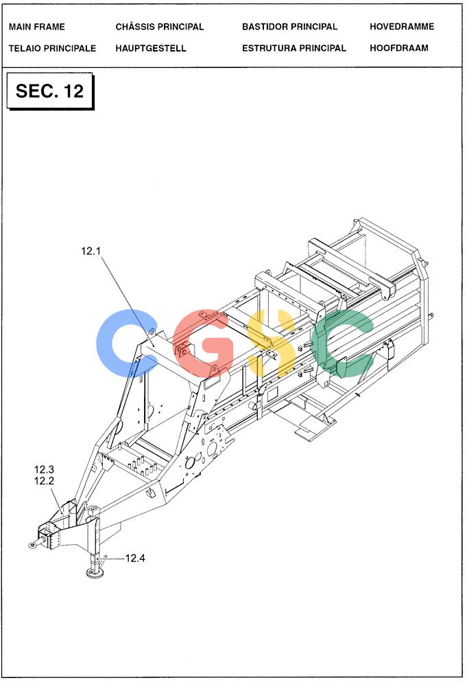 凯斯零件查询(LBX431S) - BIG RECTANGULAR BALER (6/01-12/03) (0.0028[01]) - SECTION LIST 12 - MAIN FRAME Case Agriculture