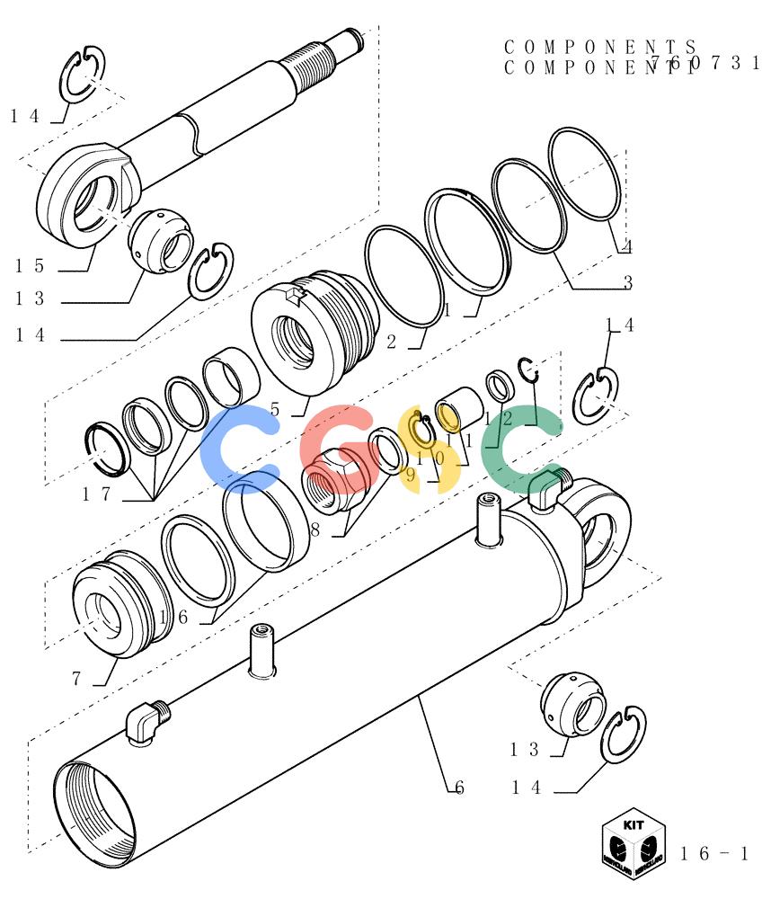 纽荷兰零件查询(DC150.B) - CRAWLER DOZER TIER 2 (3/03-) (9.440[12]) - ANGLE CYLINDERS - OPTIONAL CODE 784181051 - VERSION (03) New Holland Constructuion