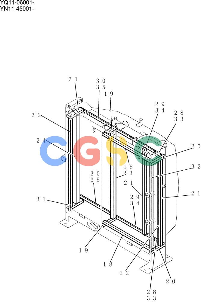神钢零件查询(200-8) - EXCAVATOR S/N YN11-45001 - (1/06-12/09) (034-01-2) - RADIATOR ASSY Kobelco