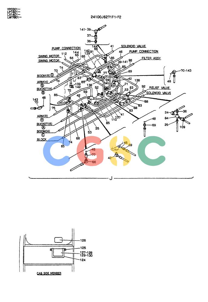 神钢零件查询(K905A) - EXCAVATOR ASN LP1601 (1/83-12/03) (03-007[03]) - REMOTE CONTROL ASSY (MULTI) Kobelco