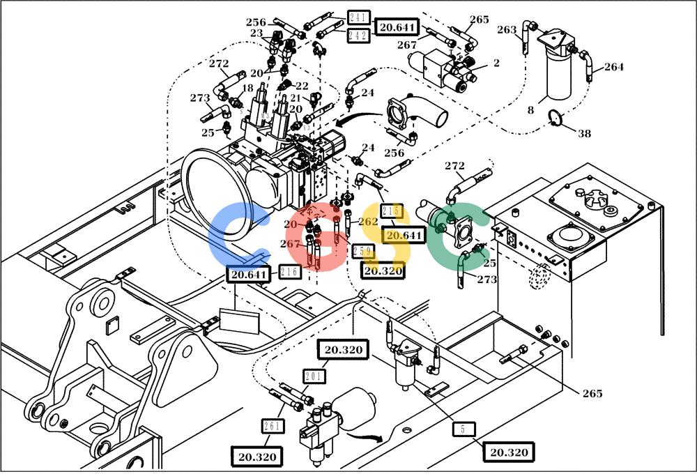 纽荷兰零件查询(EC130) - CRAWLER EXCAVATOR (4/99-) (20.280[001]) - HYDRAULIC SYSTEM PUMP GOVERNING (S/N 11701-UP) New Holland Constructuion