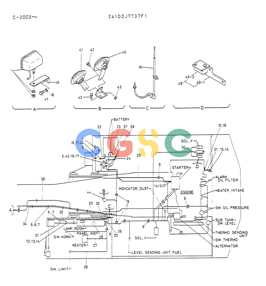 神钢零件查询(K912A) - EXCAVATOR BTW LC-2003 - LC-2016 (1/85-12/03) (06-019) - WIRING ASSY, ELEC Kobelco