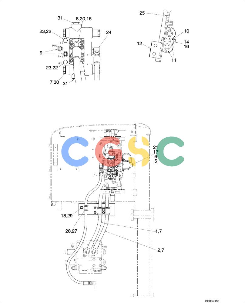 纽荷兰零件查询(EH215) - CRAWLER EXCAVATOR (9/03-) (08 -03[00]) - HYDRAULIC LINES - HYDRAULIC PUMP New Holland Constructuion