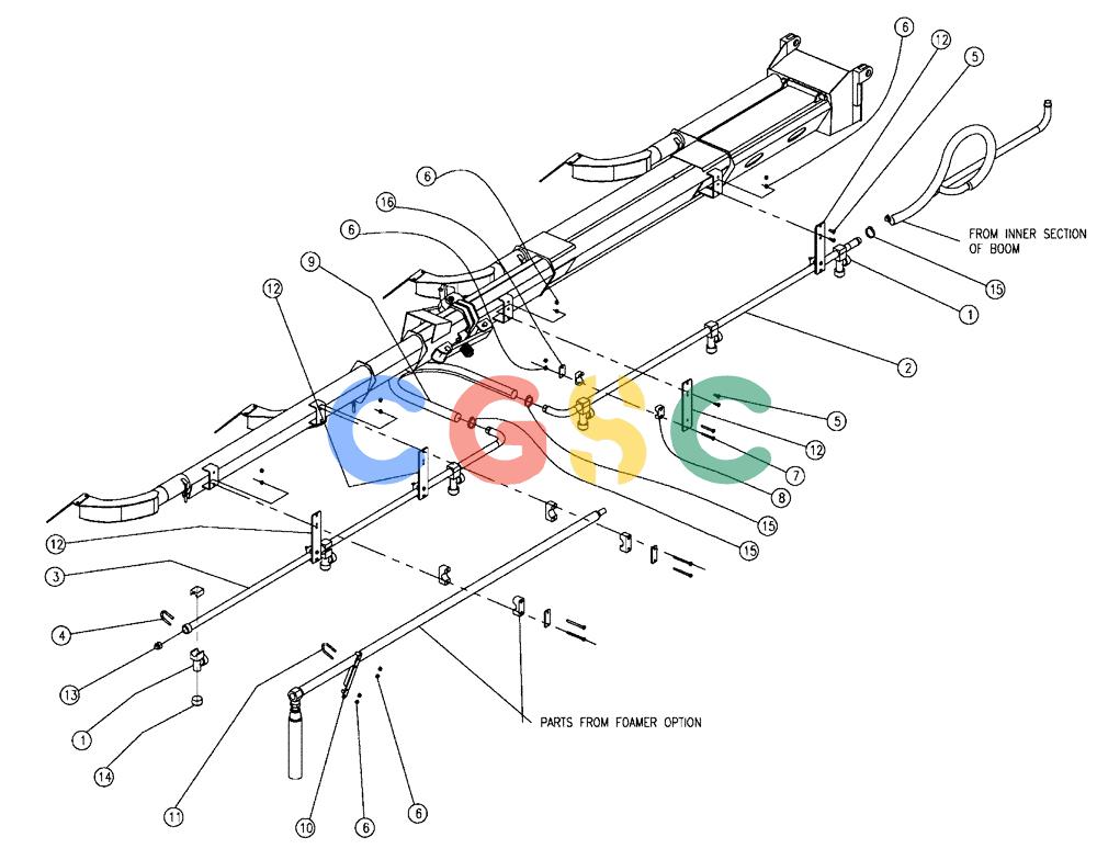 凯斯零件查询(438) - FLEX-AIR APPLICATOR - 2003 (3/03-10/03) (11-002) - BOOM PLUMBING, 2.5”, RH, OUTER, 70’ Case Agriculture