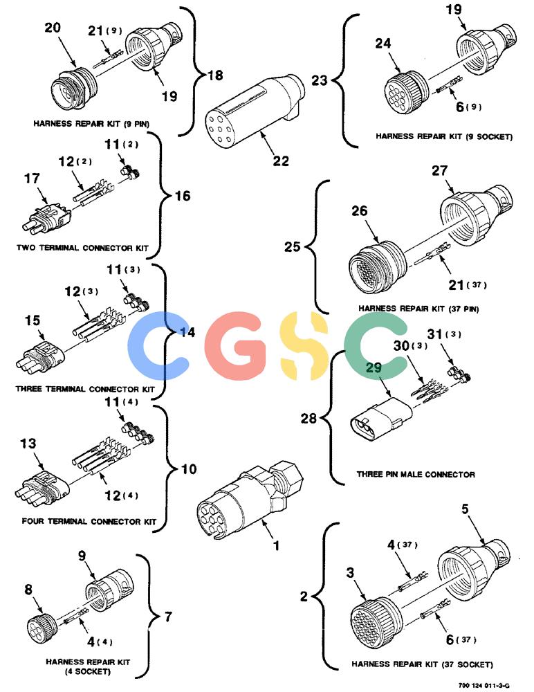 凯斯零件查询(8580) - CASE IH LARGE RECTANGULAR BALER (1/88-12/98) (04-14) - ELECTRICAL HARNESS SERVICE PARTS Case Agriculture