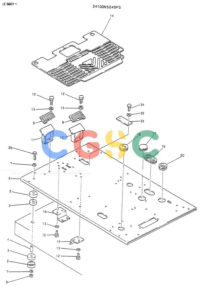 神钢零件查询(K903) - MARK II EXCAVATOR BTW LE6601 - LE7871 (1/88-12/03) (02-005) - PLATE ASSY, FLOOR (FOR WRIST CONTROL) Kobelco