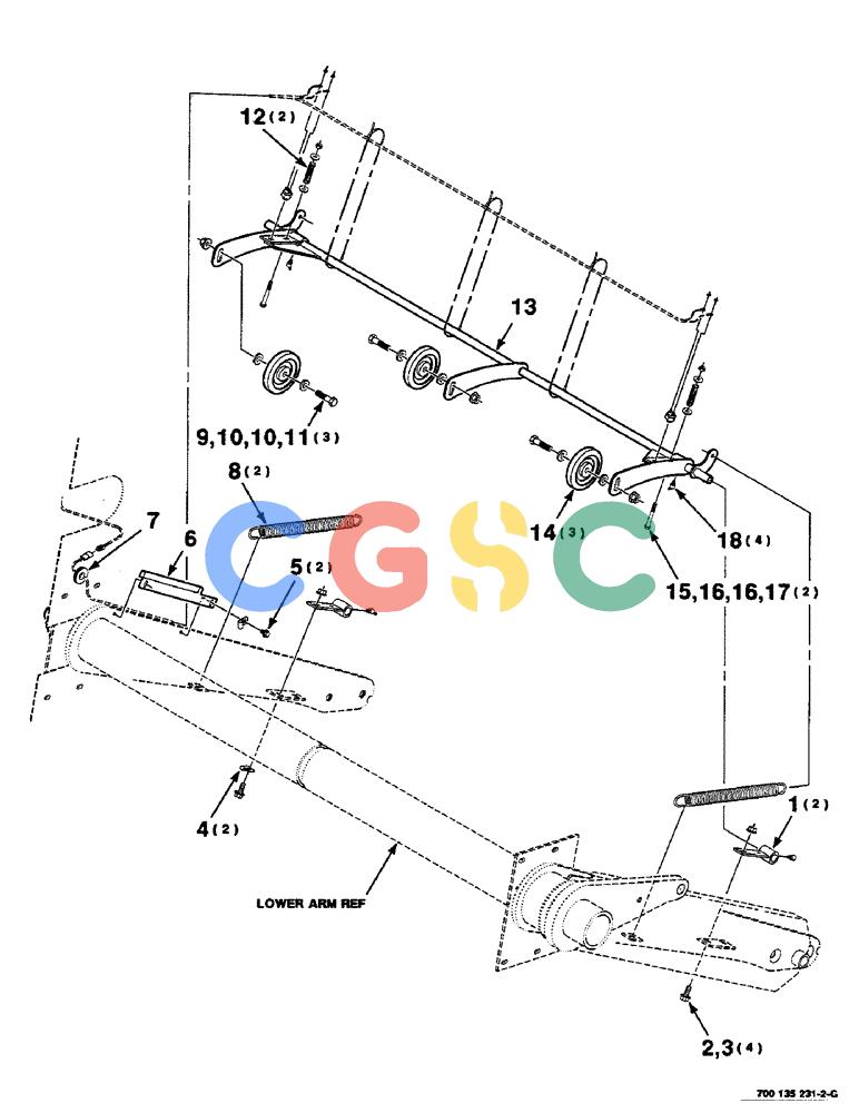 凯斯零件查询(RS551) - CASE IH ROUND BALER (1/99-12/00) (6-22) - BALE SHAPE MONITOR ASSEMBLY Case Agriculture