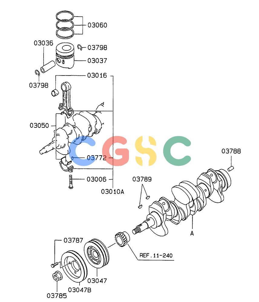 神钢零件查询(SK160LC-6E) - DYNAMIC ACERA EXCAVATOR 08/2004 ASN YM03U0523 (8/04-12/07) (09-011 ) - PIST0N, CONNROD & CRANKSHAFT Kobelco
