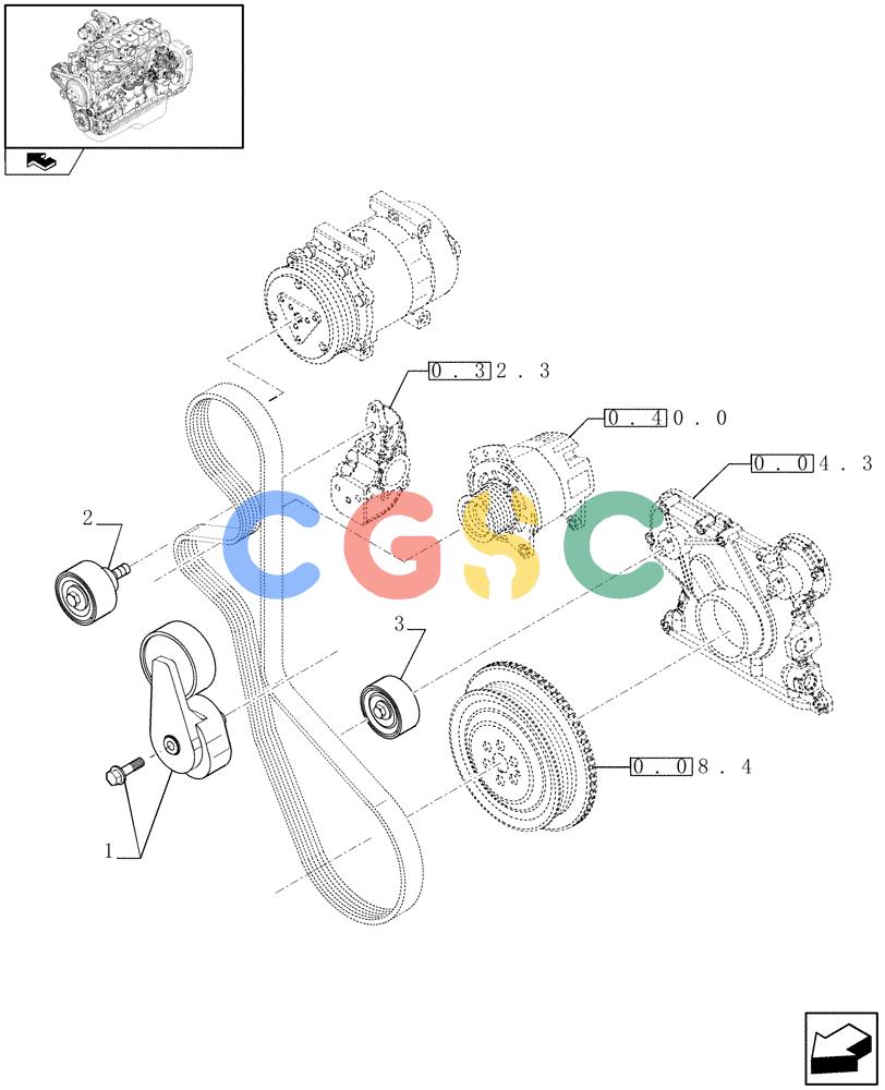 神钢零件查询(F4GE9684B J600) - ENGINE 504116859 - 87050849 (1/07-) (0.34.0) - WATER PUMP - CONTROL (2855249) Kobelco
