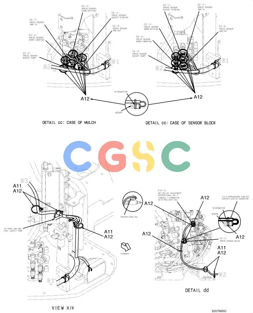 纽荷兰零件查询(E135B) - CRAWLER EXCAVATOR TIER 3 - ASN YH05-07001 (N8TA13006) (1/08-) (02-68[04]) - HARNESS ASSEMBLY, UPPER (YY13E00052F1), PAGE 4 OF 11 New Holland Constructuion