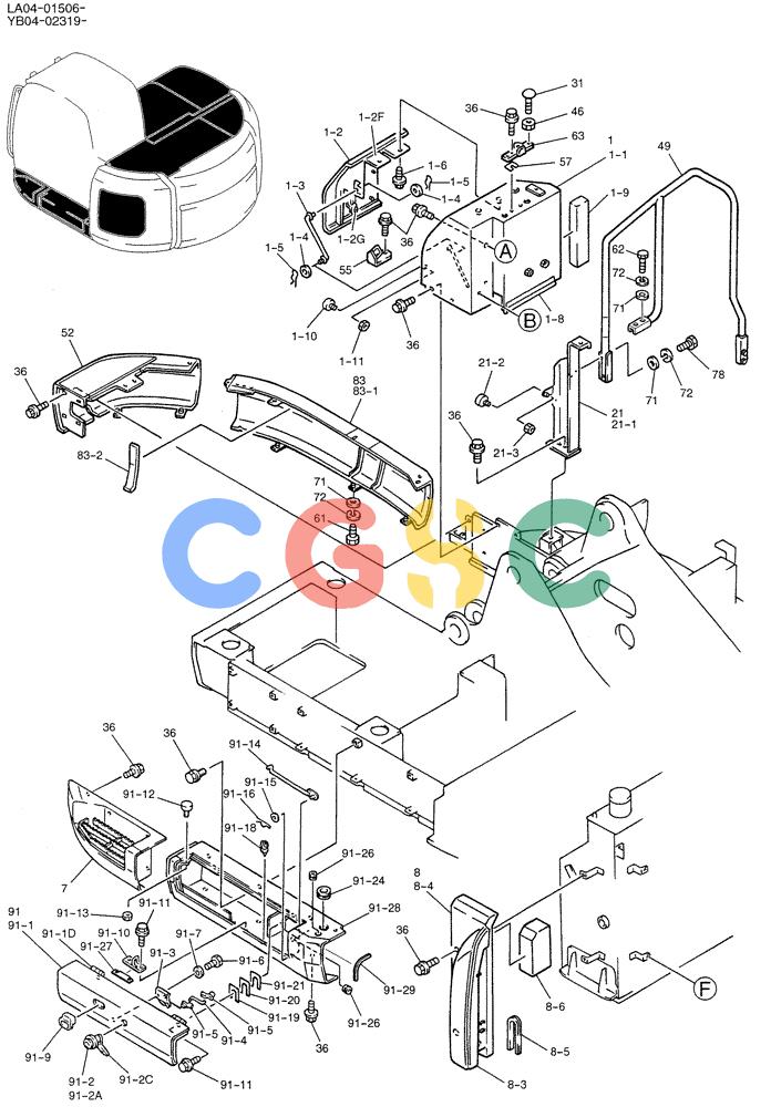 纽荷兰零件查询(E200SRLC) - CRAWLER EXCAVATOR BTW LA04-01506 - LA04-01625 (01-043[01]) - GUARD INSTAL New Holland Constructuion