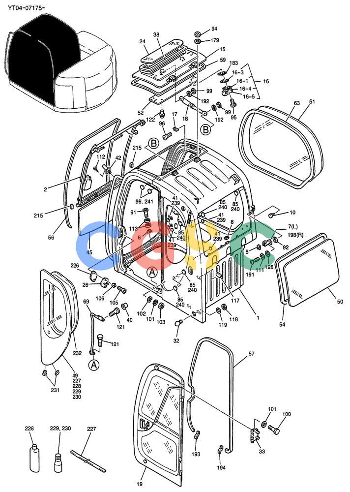 纽荷兰零件查询(E70SR) - MIDI CRAWLER EXCAVATOR ASN YT04-07175 (01-035[01]) - CAB ASSY New Holland Constructuion