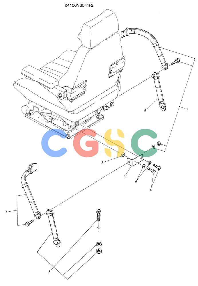 神钢零件查询(K907LC) - MARK II EXCAVATOR BTW YQU0001 - YQU0400 (1/87-12/03) (08-003) - BELT ASSY, SEAT Kobelco